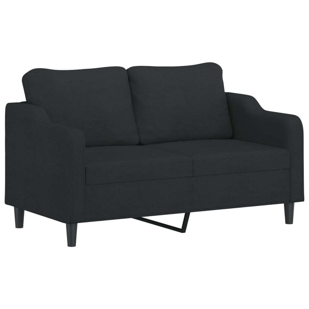 3 Piece Sofa Set with Pillows Black Fabric Price