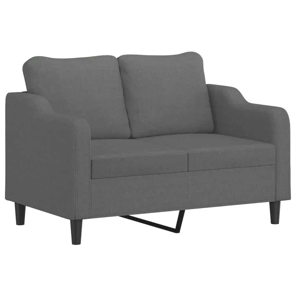 2 Piece Sofa Set with Cushions Dark Grey Fabric Price