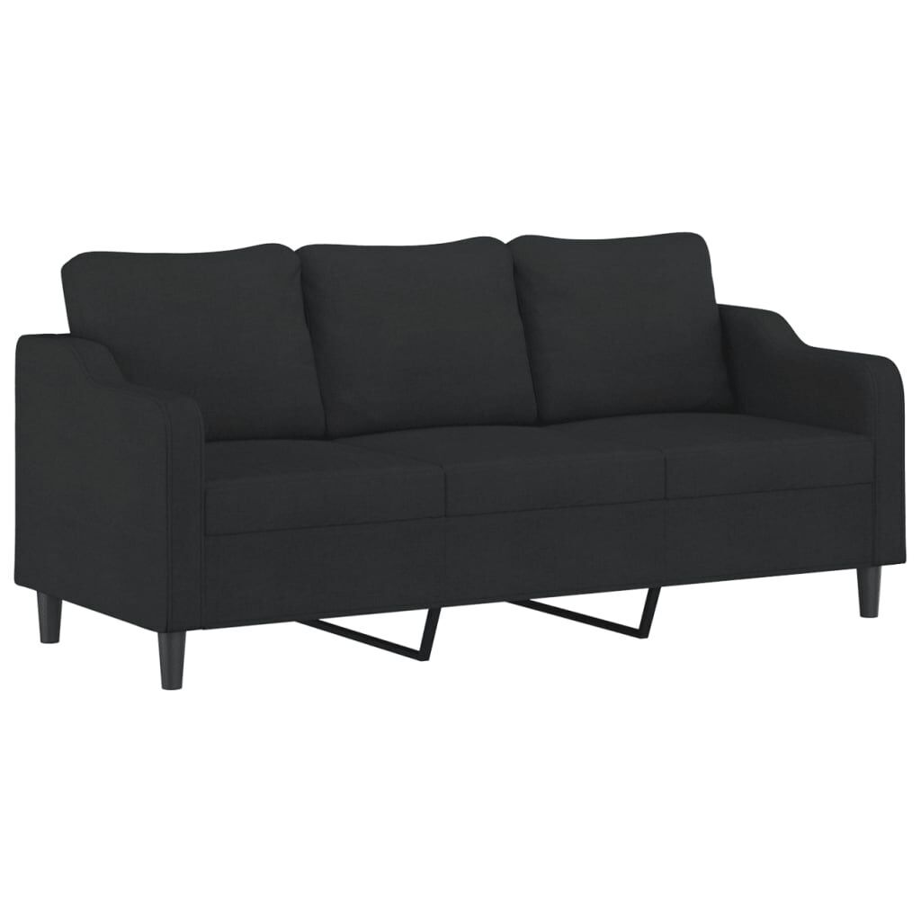 2 Piece Sofa Set with Cushions Black Fabric Price
