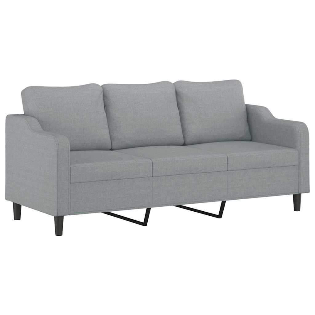 2 Piece Sofa Set with Pillows Light Grey Fabric Price
