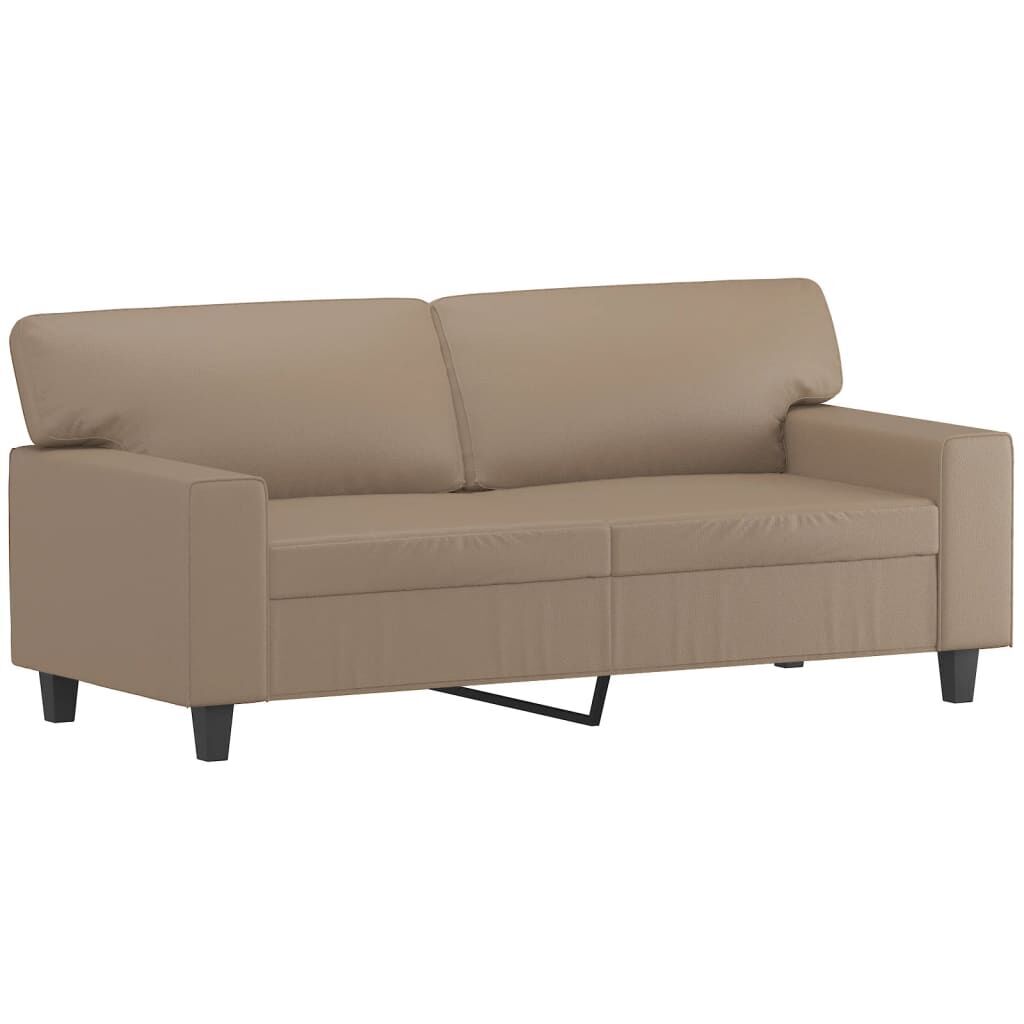 2 Piece Sofa Set Cappuccino Faux Leather Price