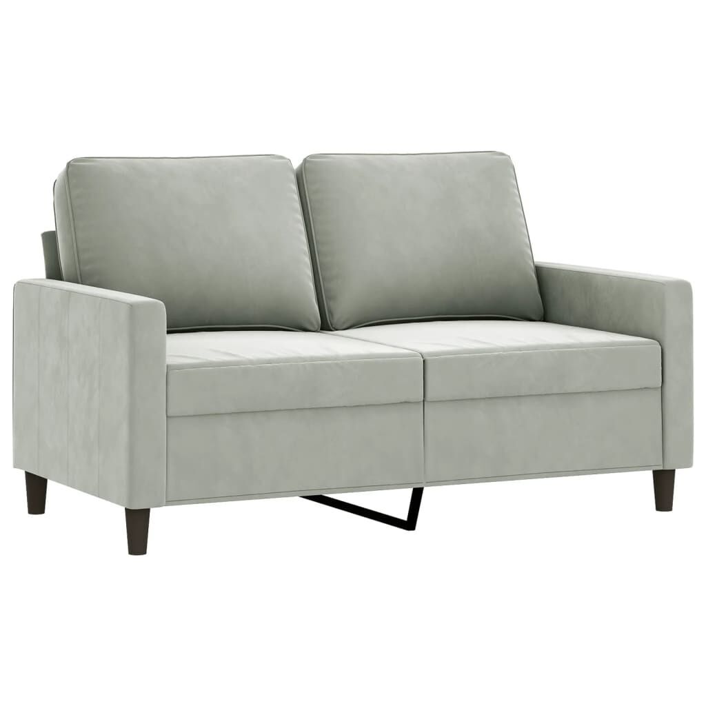 3 Piece Sofa Set with Pillows Light Grey Velvet Price
