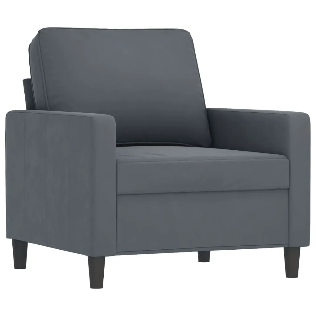 4 Piece Sofa Set with Pillows Dark Grey Velvet Price