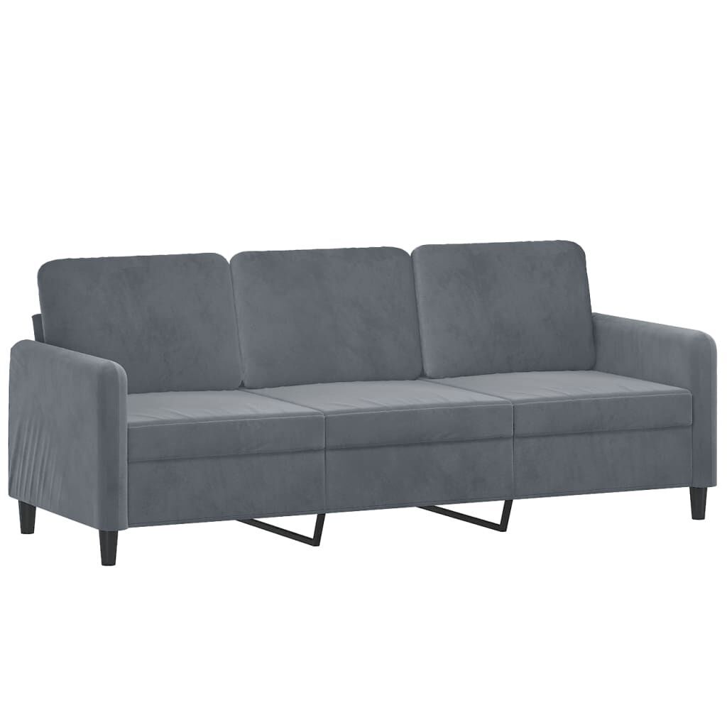 3 Piece Sofa Set Dark Grey Velvet Price