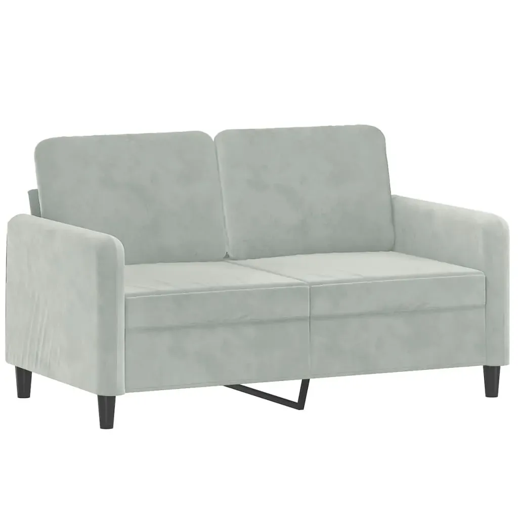 2 Piece Sofa Set with Pillows Light Grey Velvet Price