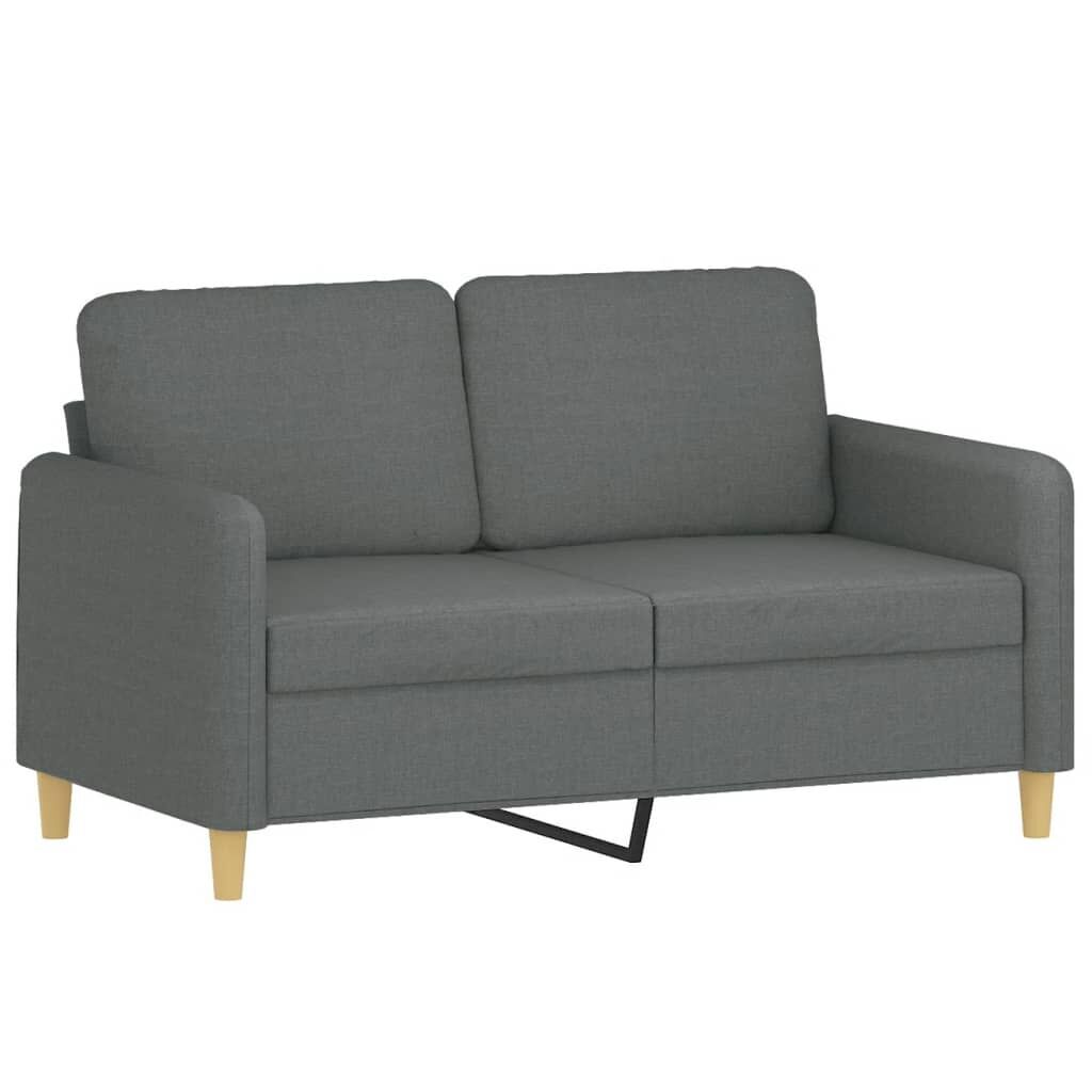 3 Piece Sofa Set with Cushions Dark Grey Fabric Price