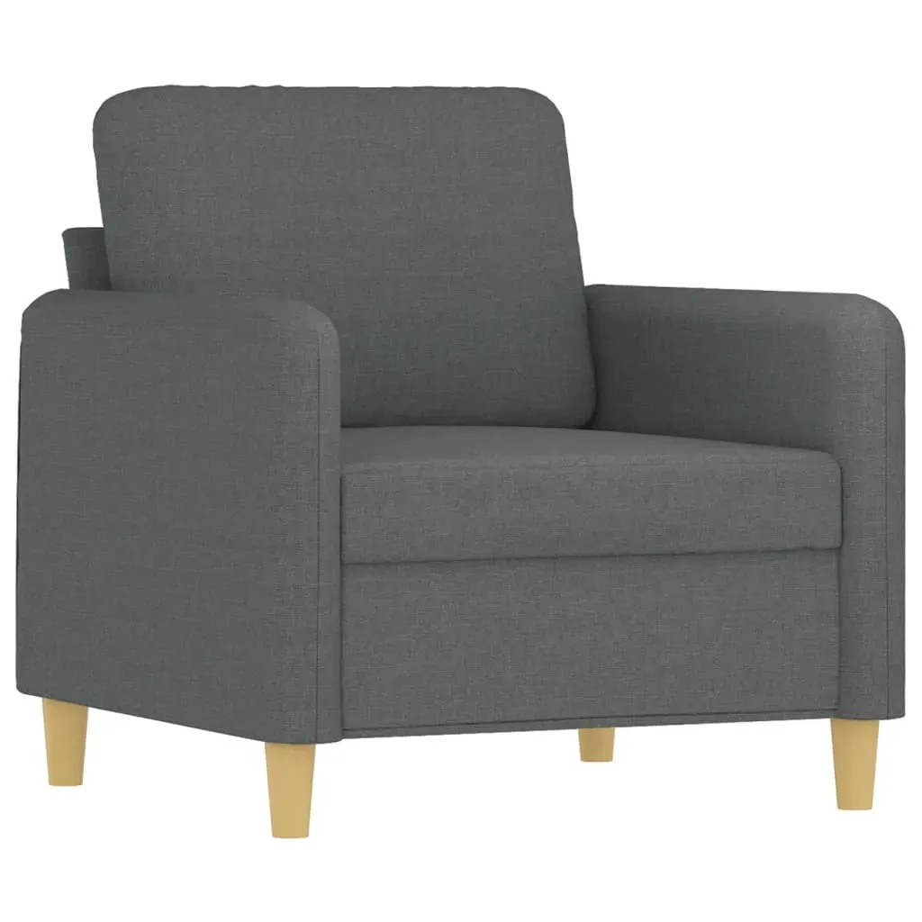 4 Piece Sofa Set with Cushions Dark Grey Fabric Price