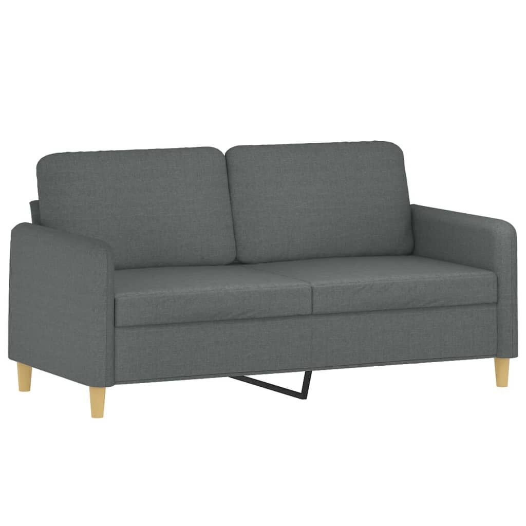 2 Piece Sofa Set with Cushions Dark Grey Fabric Price