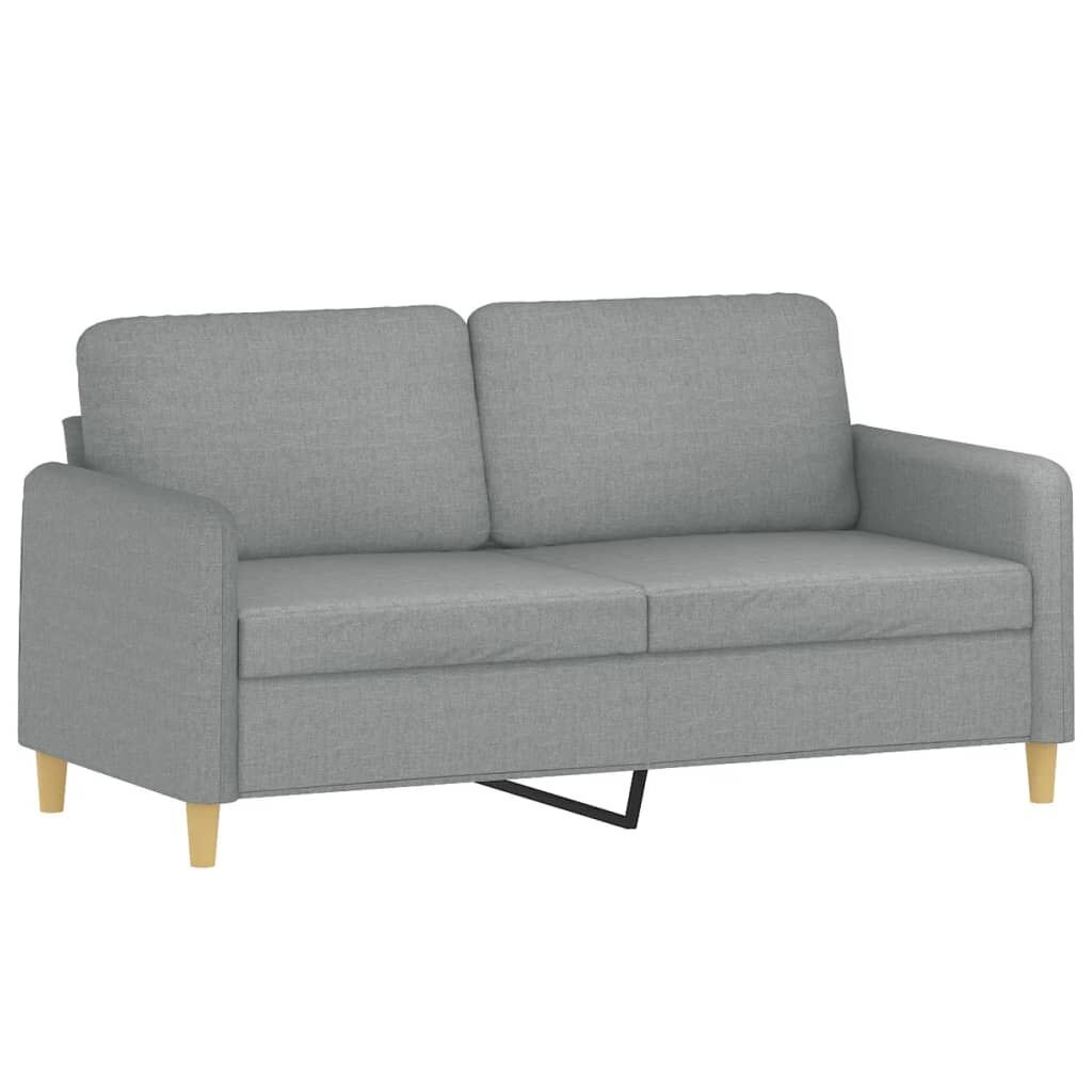 3 Piece Sofa Set with Pillows Light Grey Fabric Price