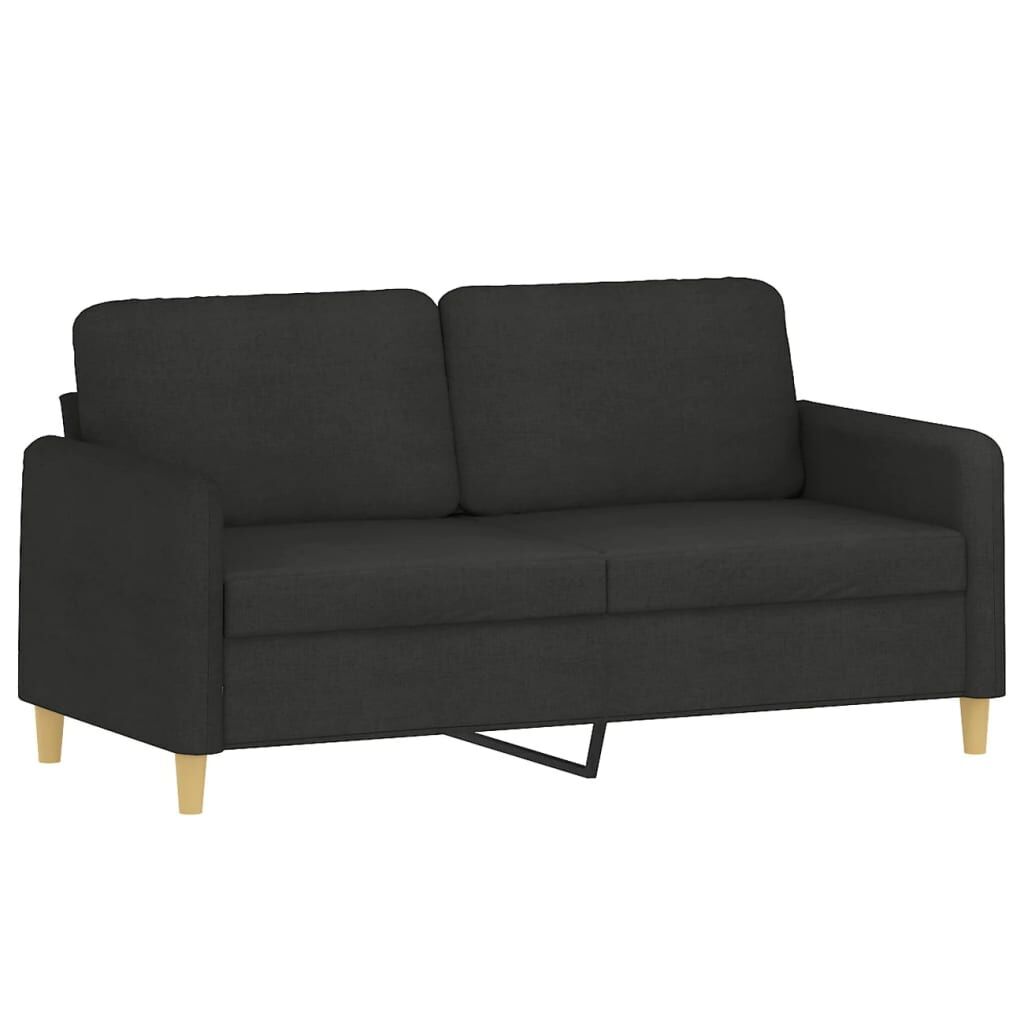 3 Piece Sofa Set with Pillows Black Fabric Price