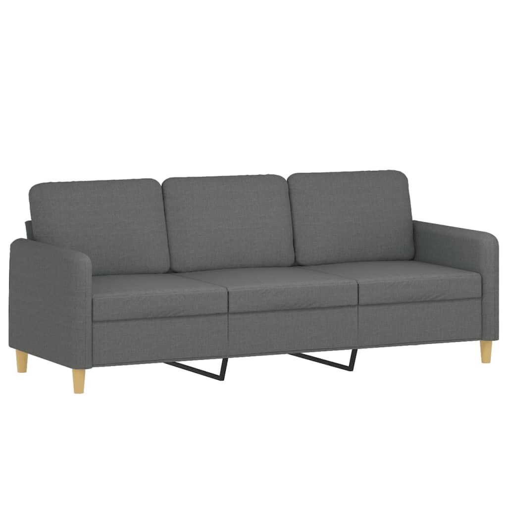 2 Piece Sofa Set with Cushions Dark Grey Fabric Price