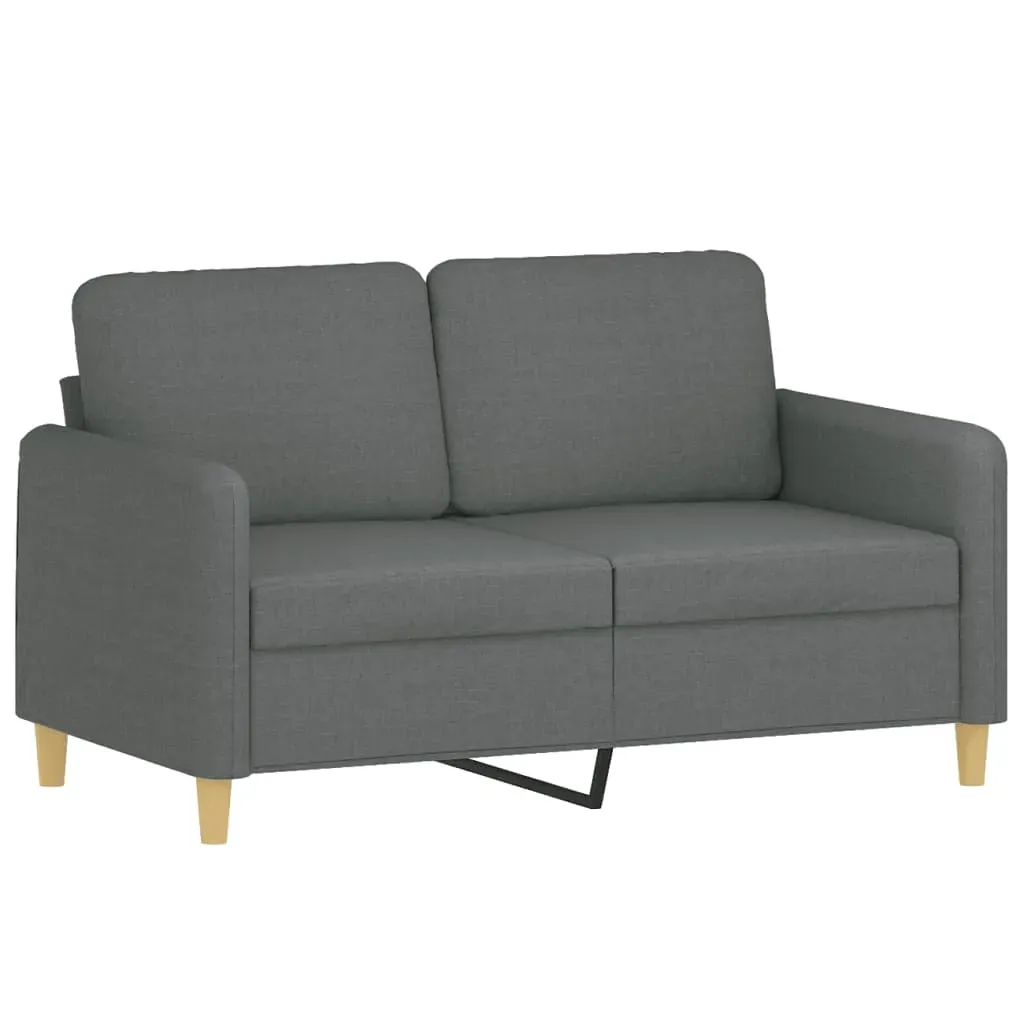 2 Piece Sofa Set with Cushions Dark Grey Fabric Price
