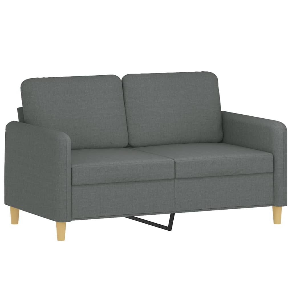 3 Piece Sofa Set with Cushions Dark Grey Fabric Price