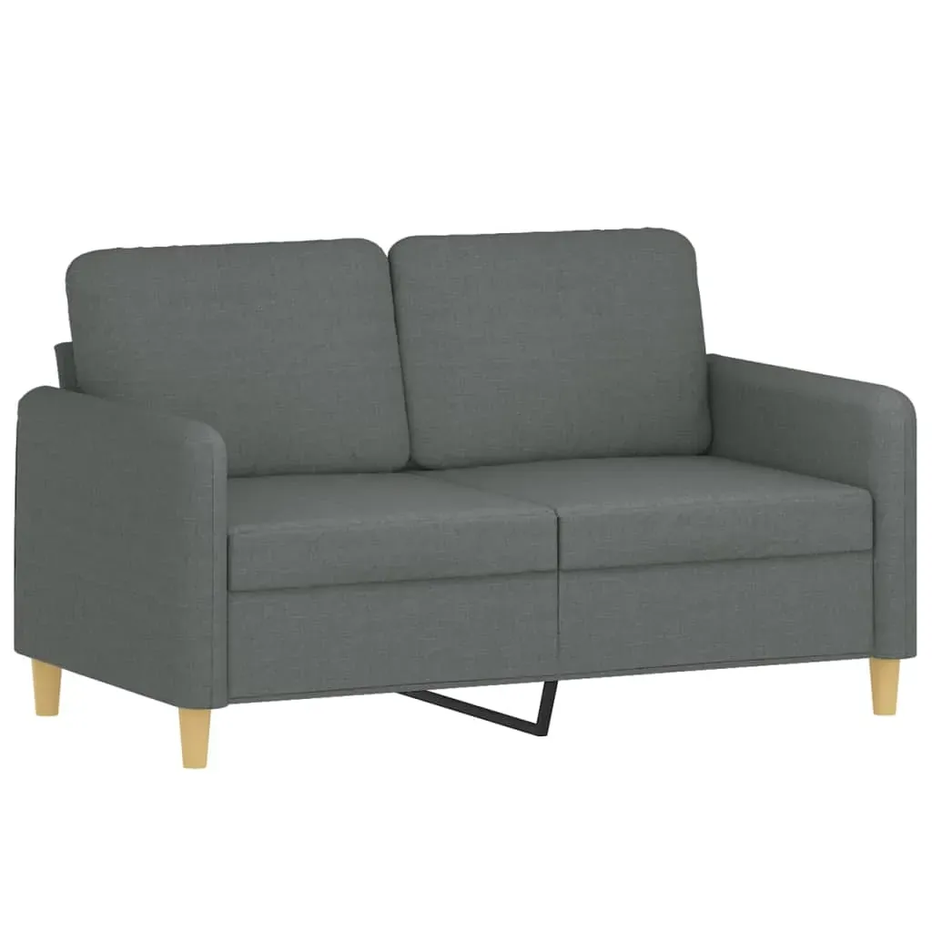 2 Piece Sofa Set with Pillows Dark Grey Fabric Price