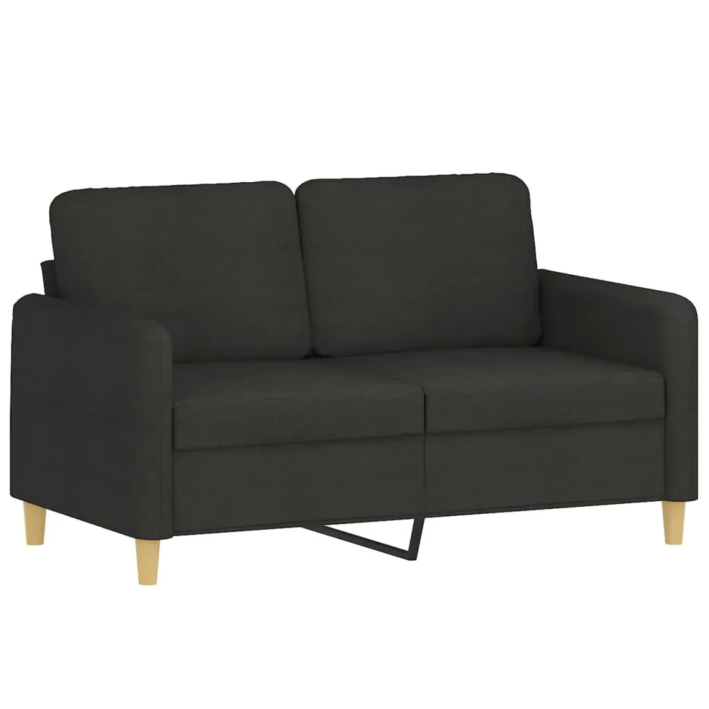 2 Piece Sofa Set with Pillows Black Fabric Price
