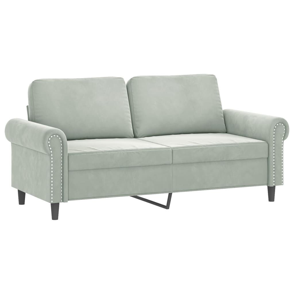 2 Piece Sofa Set with Cushions Light Grey Velvet Price