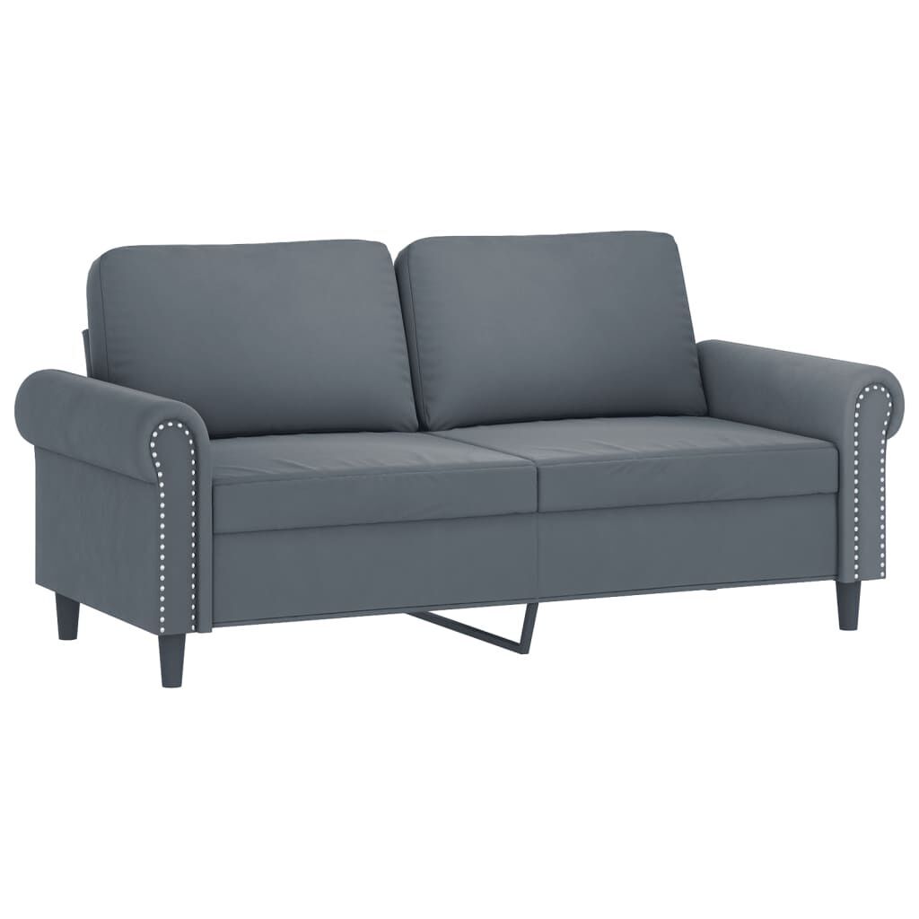 2 Piece Sofa Set with Cushions Dark Grey Velvet Price