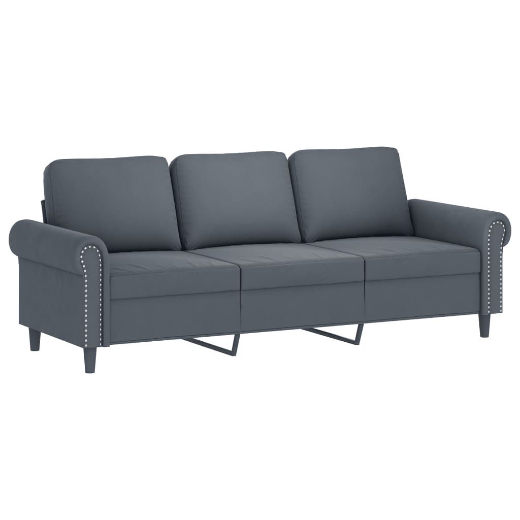 2 Piece Sofa Set with Cushions Dark Grey Velvet Price