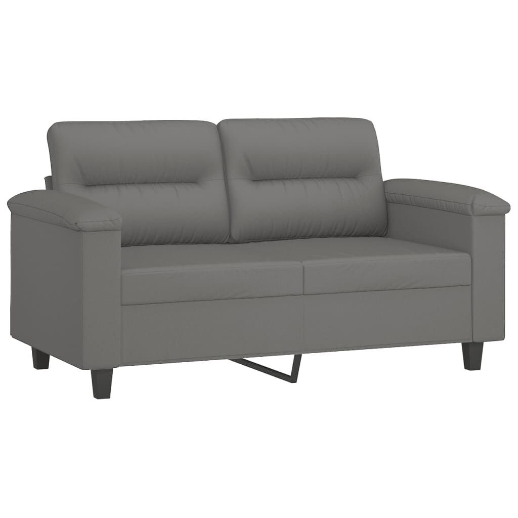 3 Piece Sofa Set with Cushions Dark Grey Microfibre Fabric Price