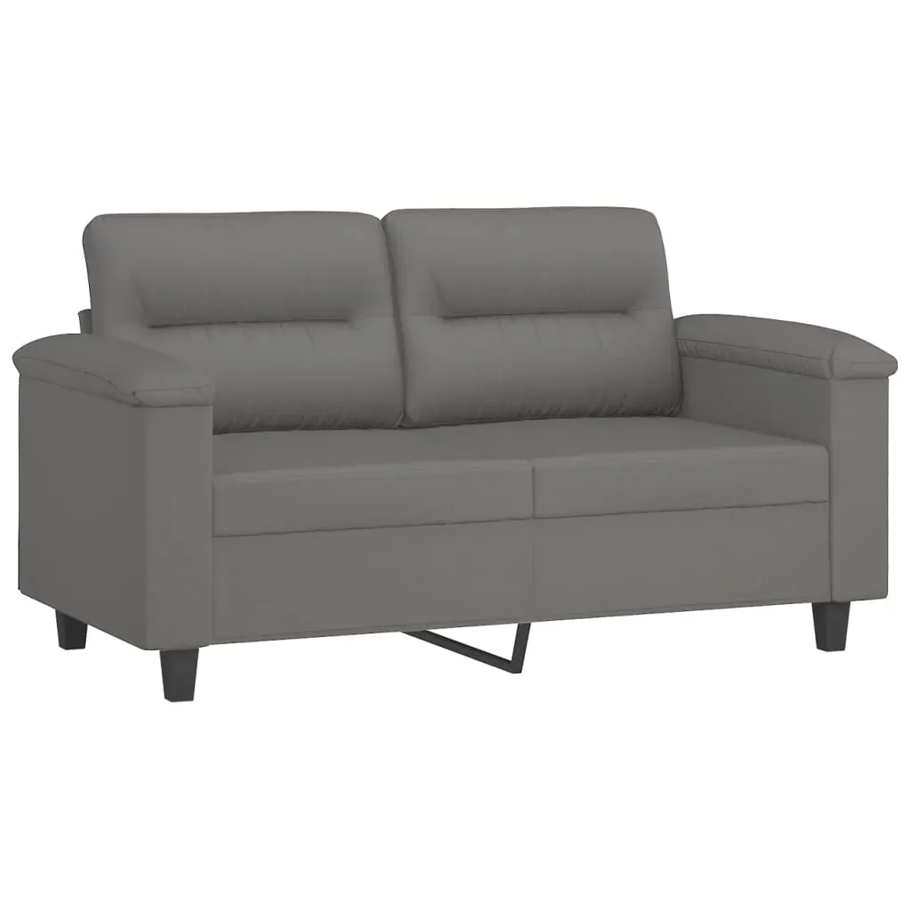 2 Piece Sofa Set with Cushions Dark Grey Microfibre Fabric Price