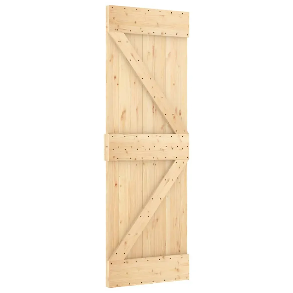 Sliding Door with Hardware Set 70x210 cm Solid Wood Pine Price