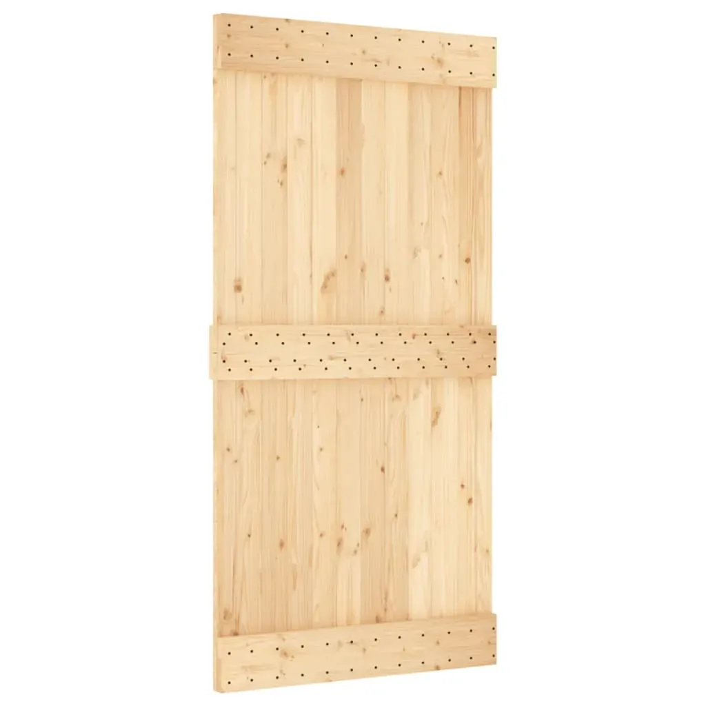 Sliding Door with Hardware Set 100x210 cm Solid Wood Pine Price