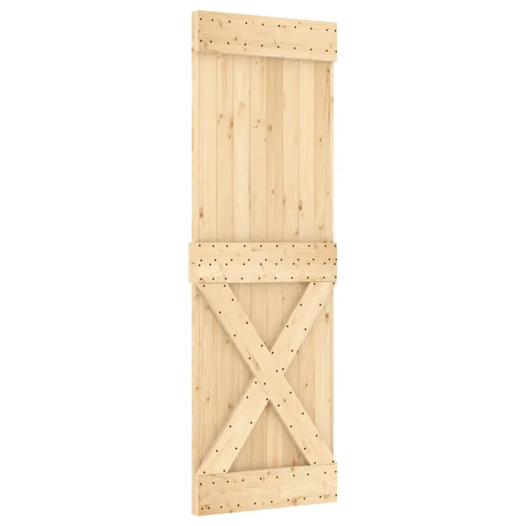 Sliding Door with Hardware Set 70x210 cm Solid Wood Pine Price