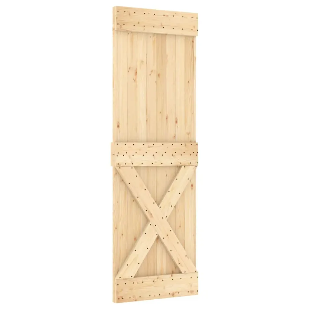 Sliding Door with Hardware Set 70x210 cm Solid Wood Pine Price