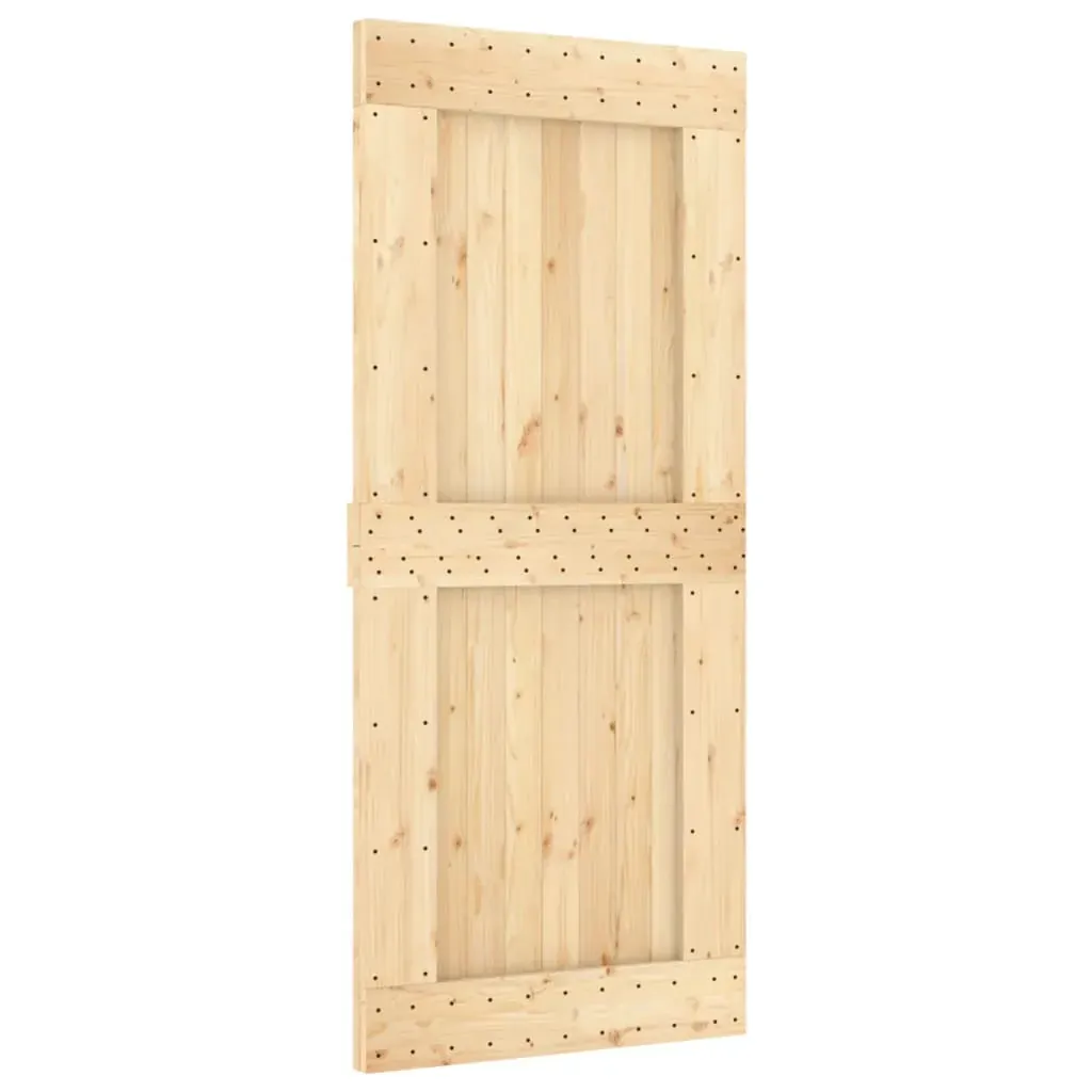 Sliding Door with Hardware Set 90x210 cm Solid Wood Pine Price