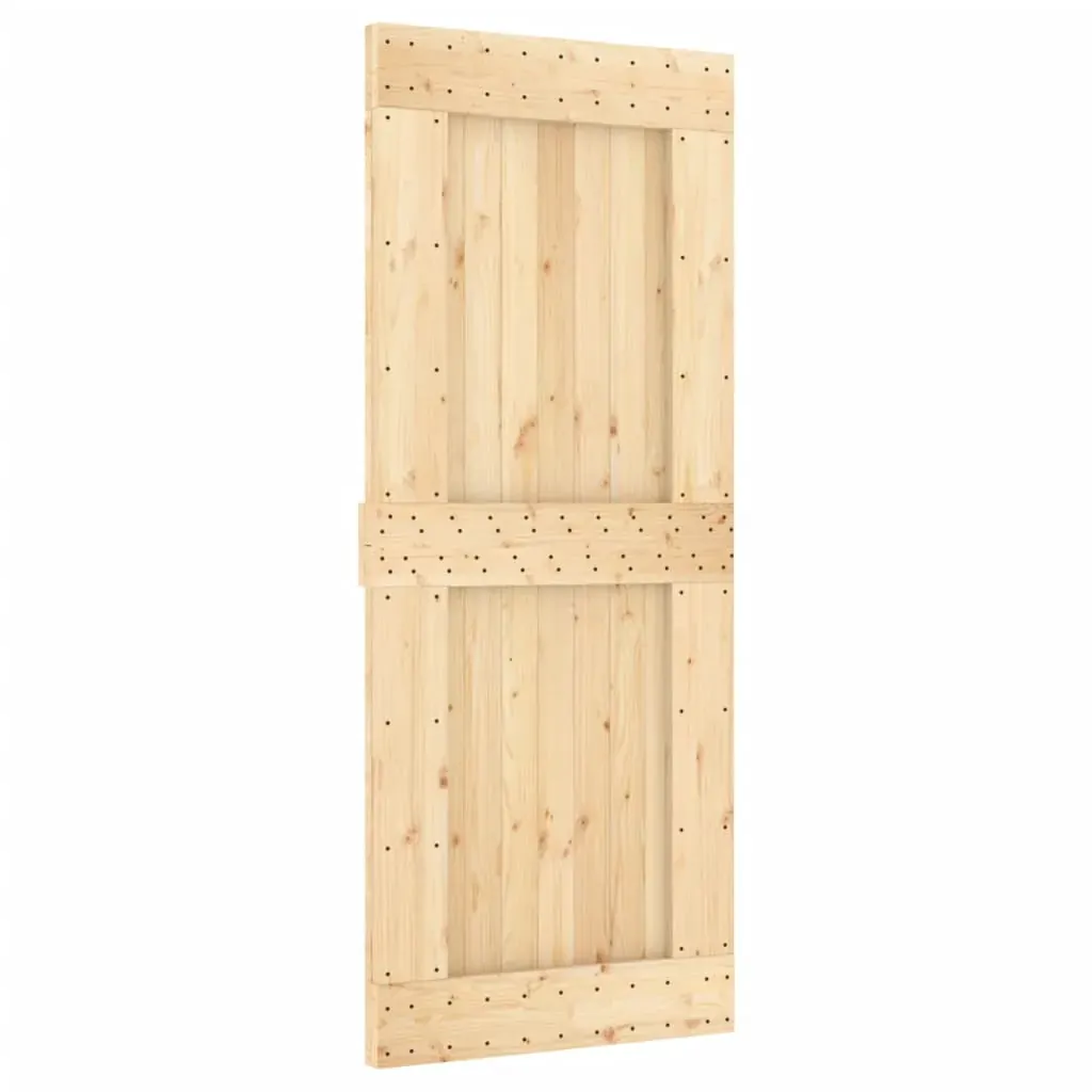 Sliding Door with Hardware Set 85x210 cm Solid Wood Pine Price