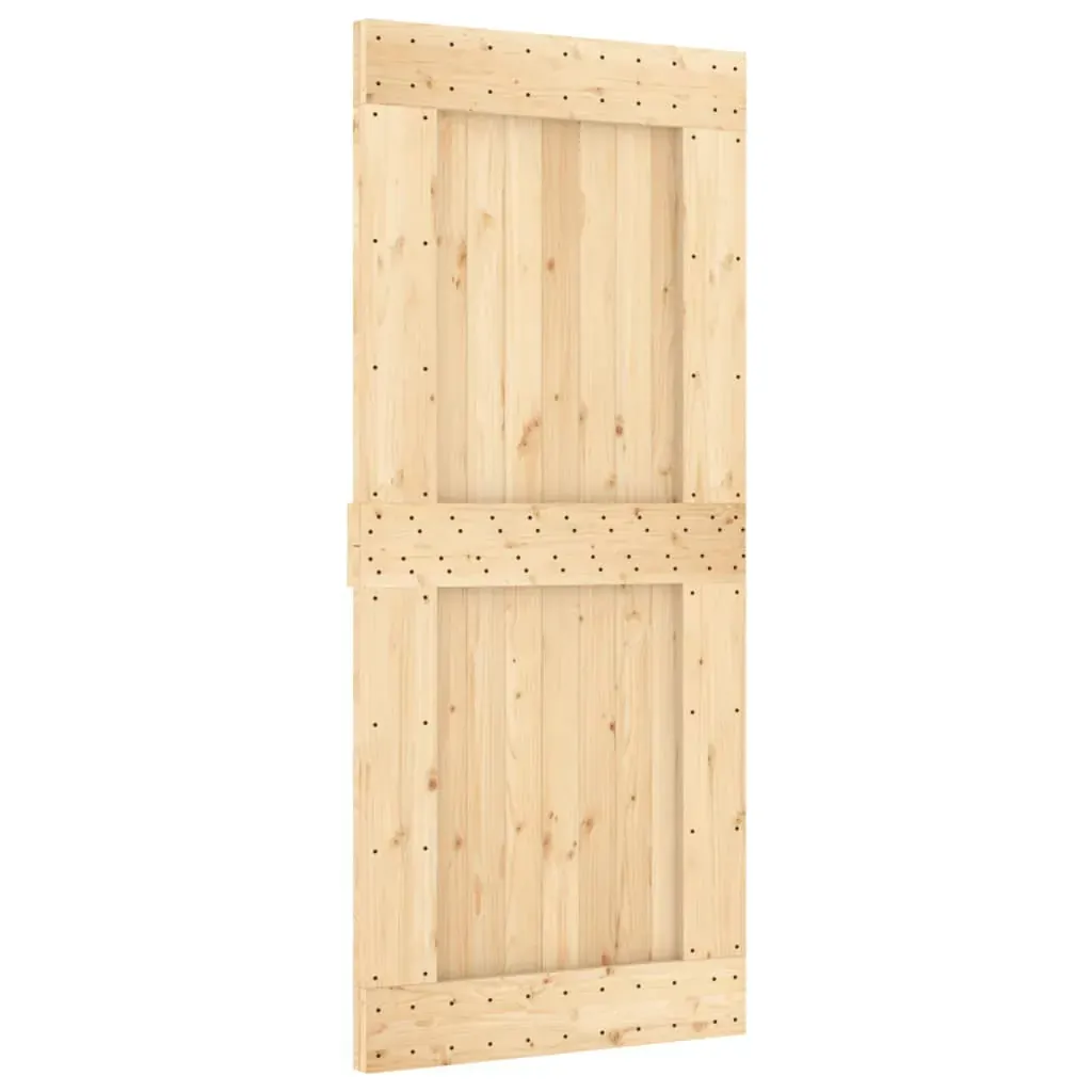 Sliding Door with Hardware Set 90x210 cm Solid Wood Pine Price