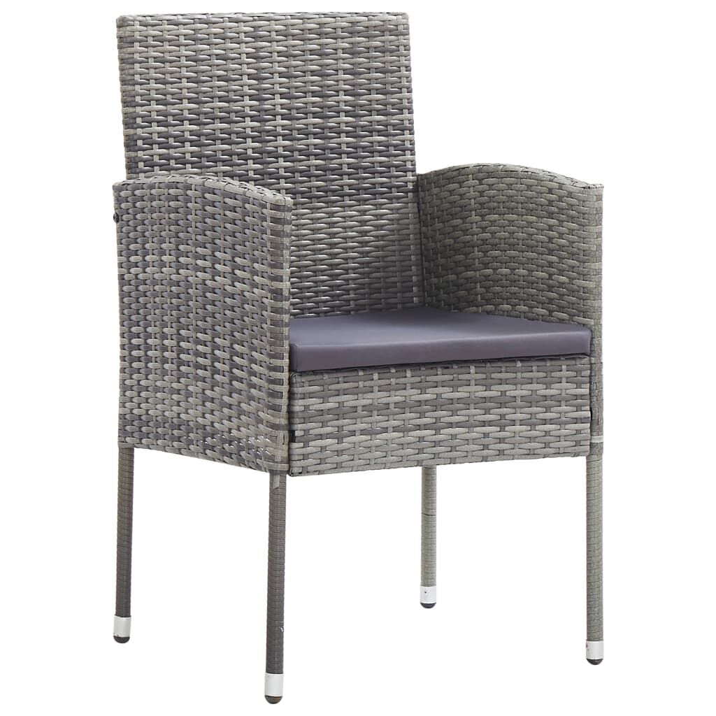 9 Piece Garden Dining Set Grey and Black Poly Rattan and Steel Price