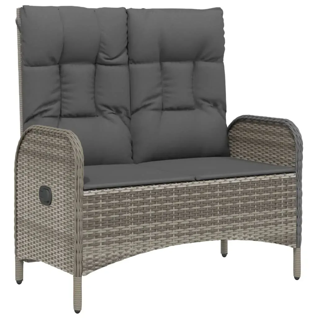 4 Piece Garden Dining Set with Cushions Grey Poly Rattan Price