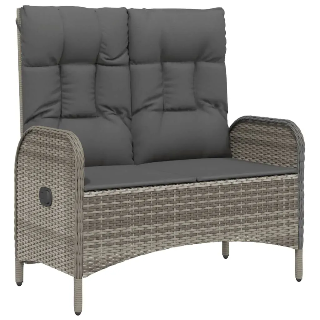 4 Piece Garden Dining Set with Cushions Grey Poly Rattan Price
