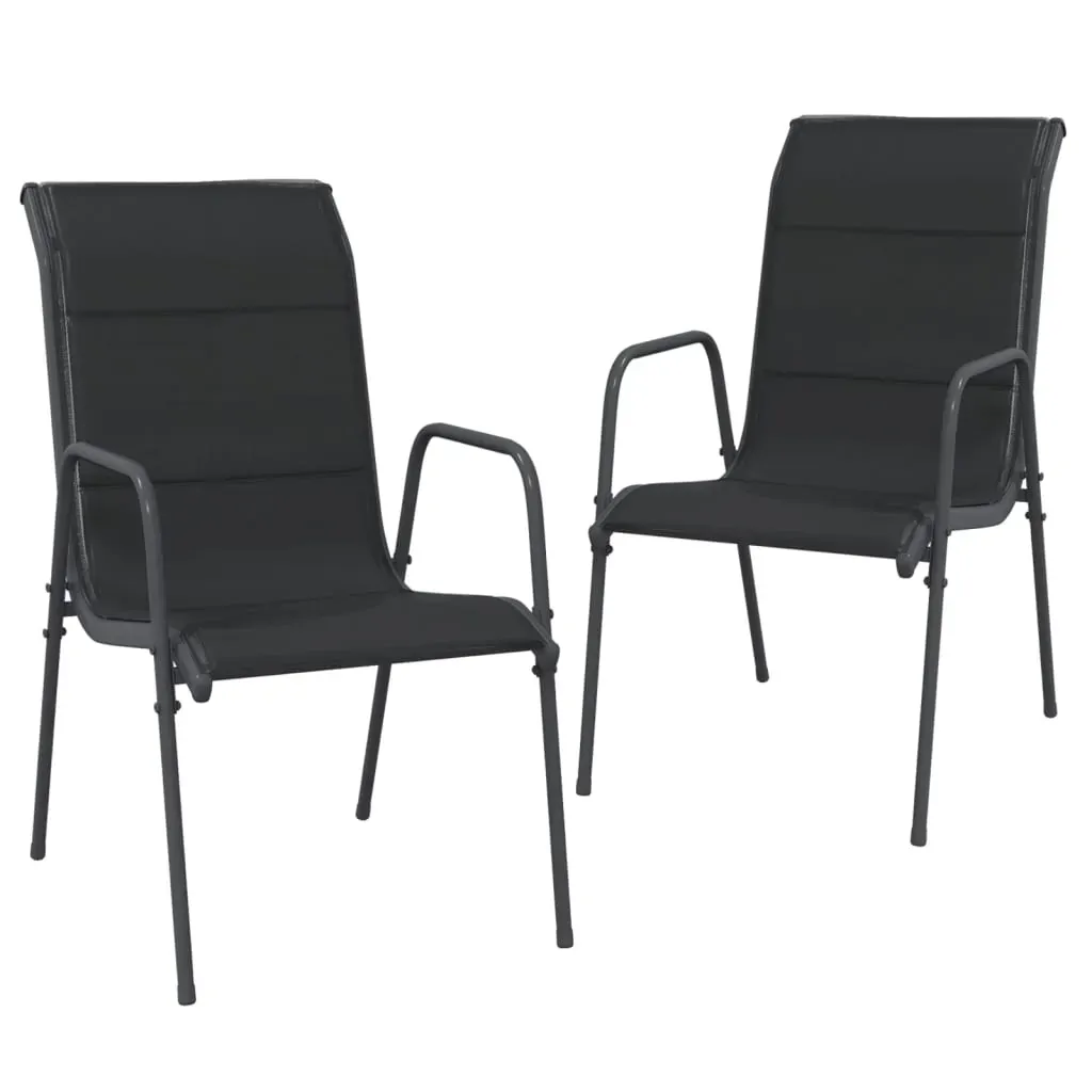 3 Piece Garden Dining Set Black Steel Price