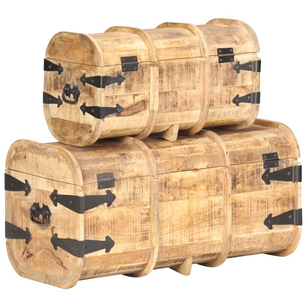 Storage Chests 2 Pieces Solid Mango Wood Price