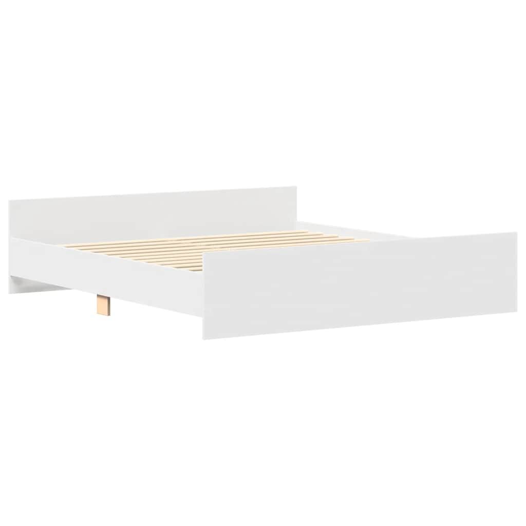 Bed Frame without Mattress White 183x203 cm King Price