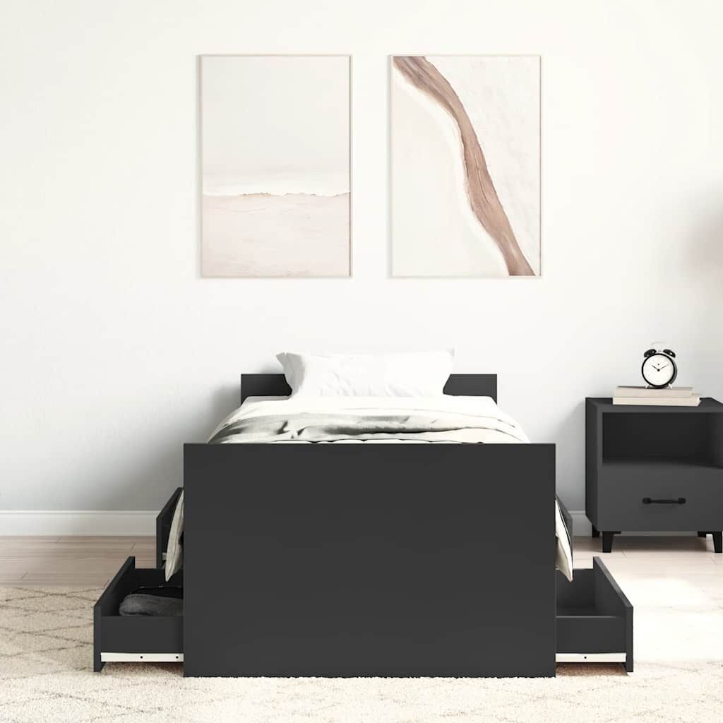 Bed Frame without Mattress Black 90x190 cm Price