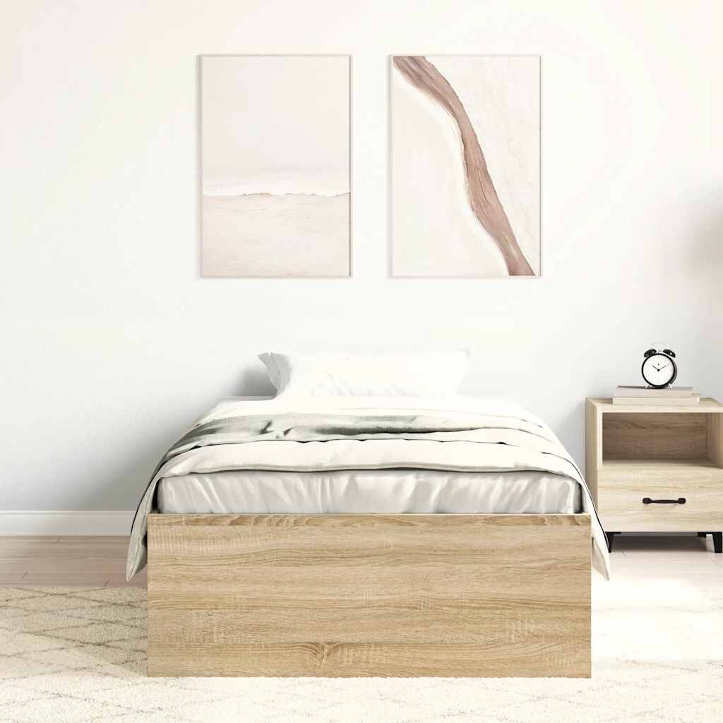 Bed Frame without Mattress Sonoma Oak 90x190 cm Price