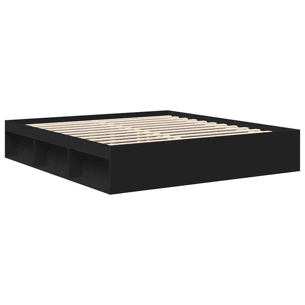 Bed Frame without Mattress Black 183x203 cm King Price