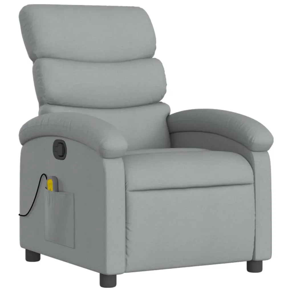 Massage Recliner Chair Light Grey Fabric Price