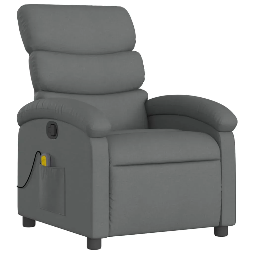 Massage Recliner Chair Dark Grey Fabric Price