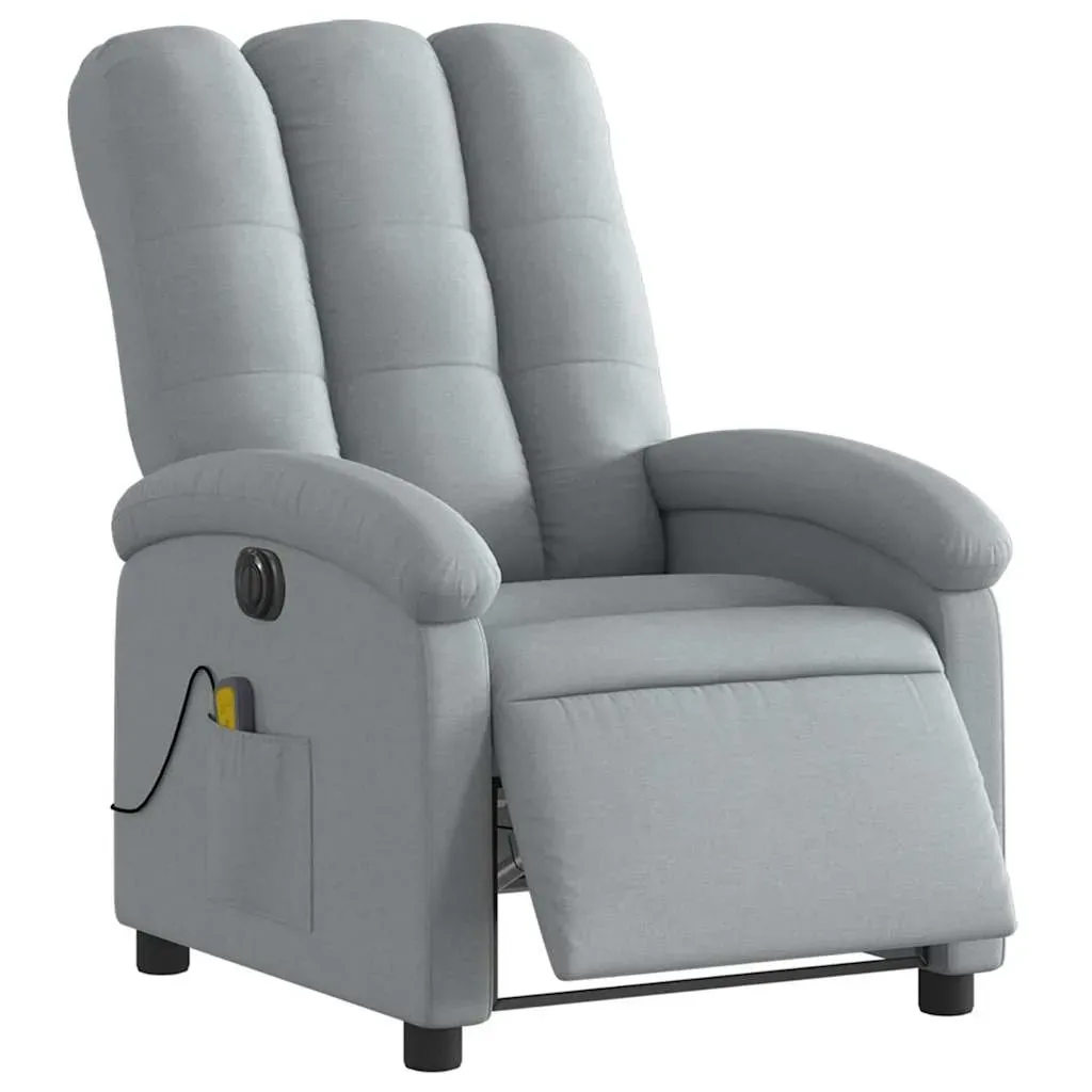 Electric Massage Recliner Chair Light Grey Fabric Price