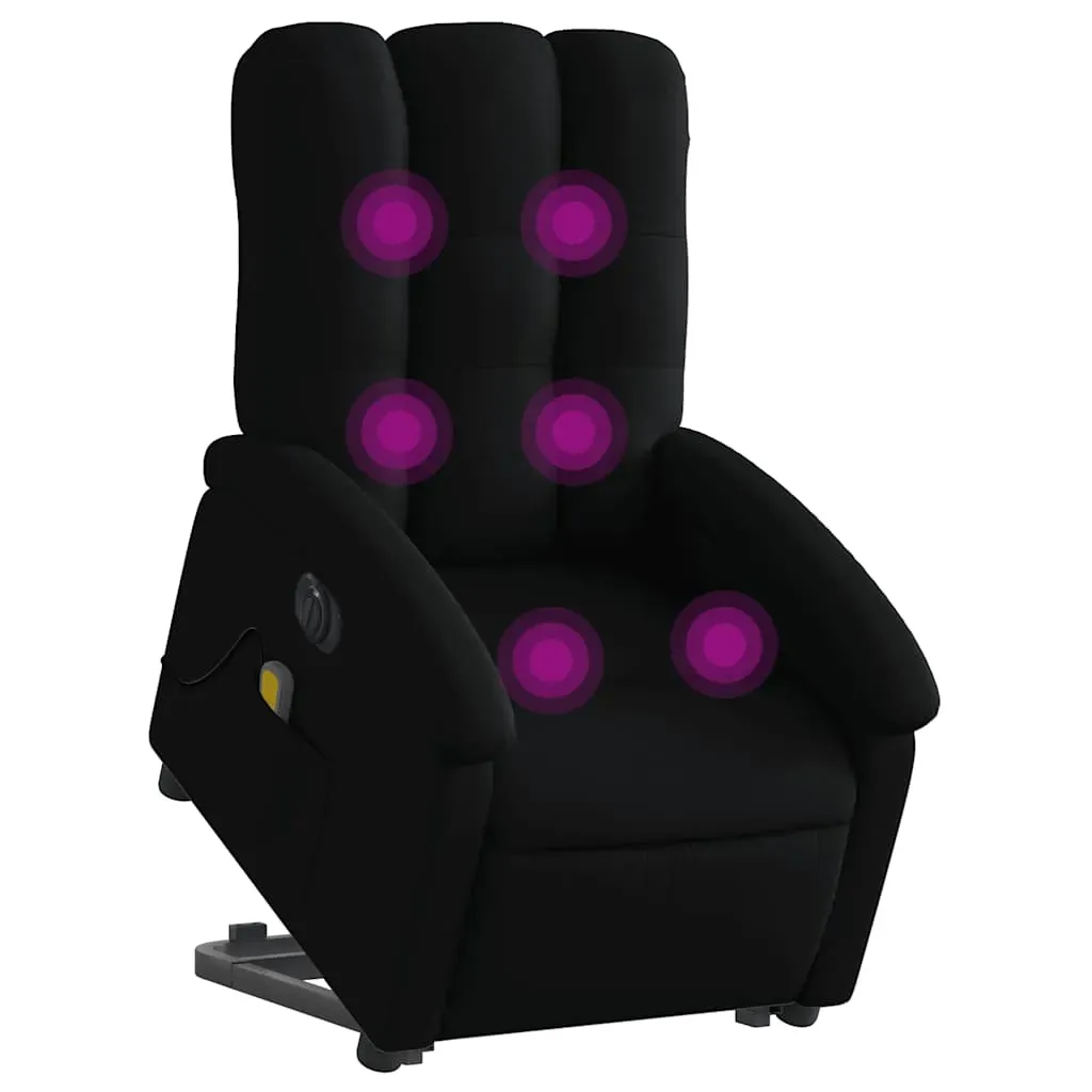 Electric Stand up Massage Recliner Chair Black Fabric Price
