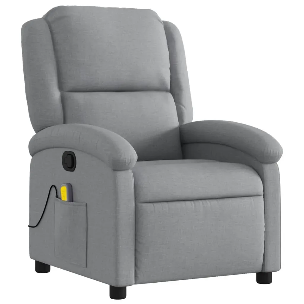 Massage Recliner Chair Light Grey Fabric Price