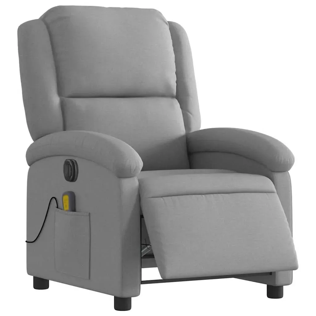 Electric Massage Recliner Chair Light Grey Fabric Price
