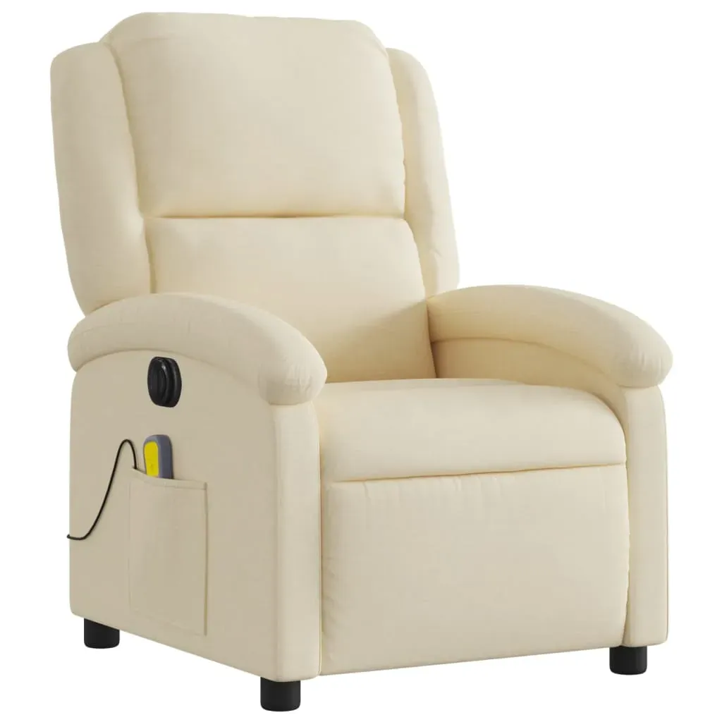 Electric Massage Recliner Chair Cream Fabric Price