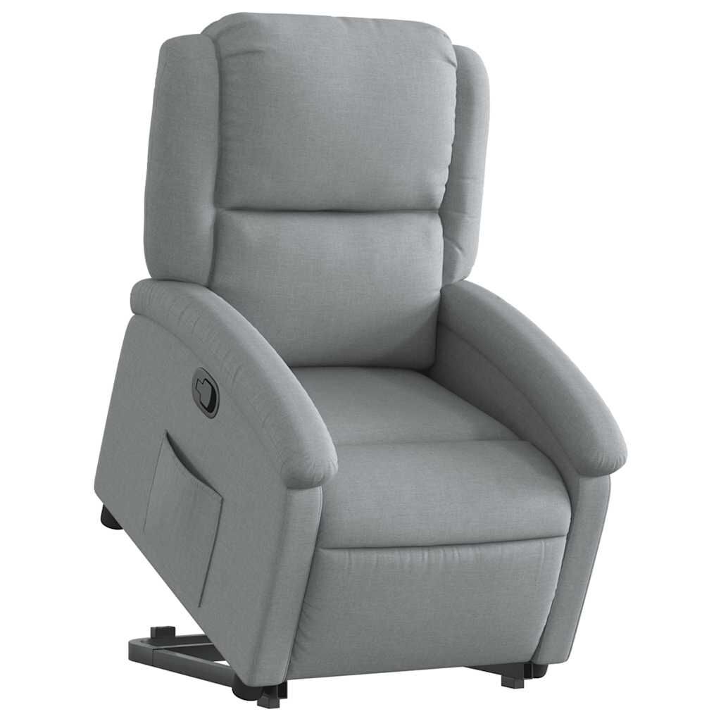 Stand up Recliner Chair Light Grey Fabric Price