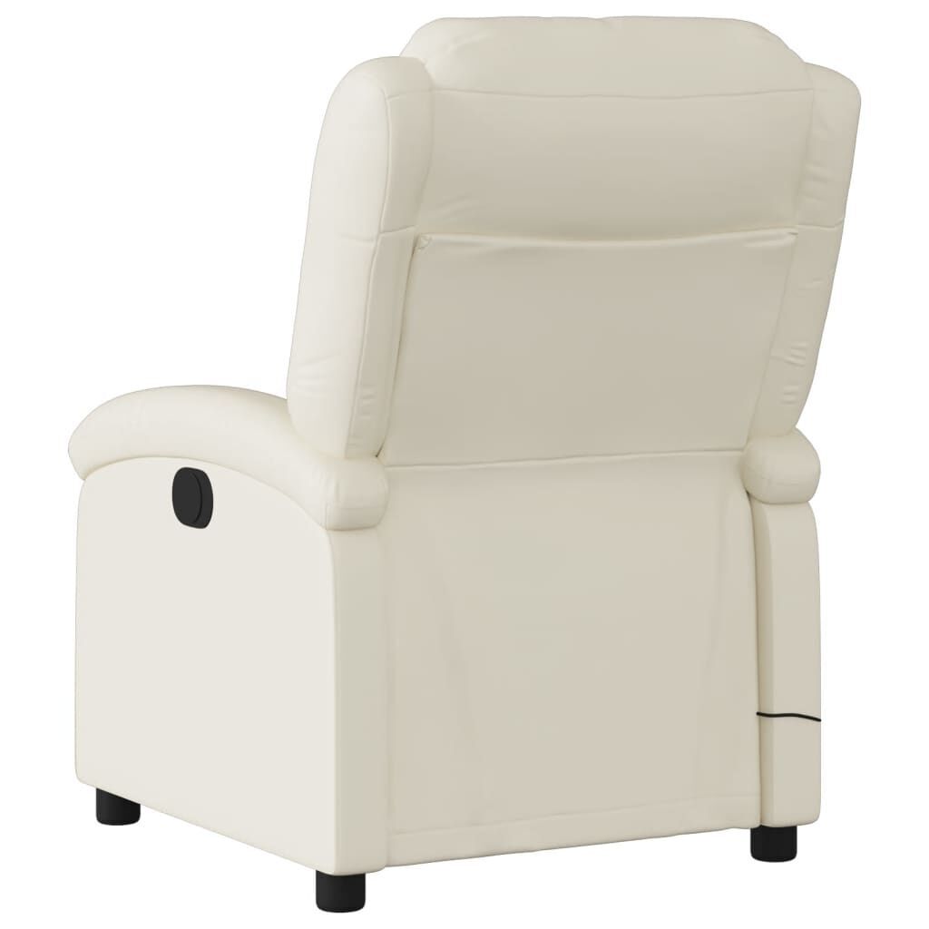Electric Massage Recliner Chair Cream Faux Leather Price
