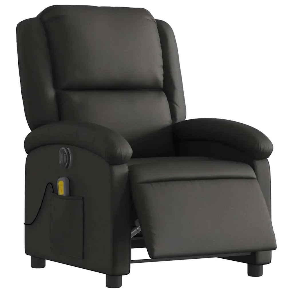 Electric Massage Recliner Chair Black Real Leather Price